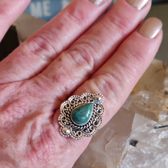 Turquoise Sterling Silver Ring - Picture 6 of 6